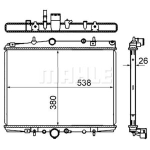 Kühler Motorkühlung MAHLE CR 1433 000S für Citroën C5 I Break