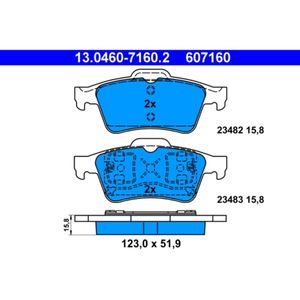 Bremsbelagsatz Scheibenbremse ATE 13.0460-7160.2 für Ford Transit Connect