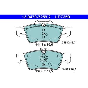 Bremsbelagsatz Scheibenbremse ATE 13.0470-7259.2 für Mercedes-Benz CLS S