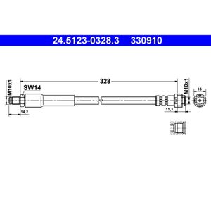 Bremsschlauch ATE 24.5123-0328.3 für Mercedes-Benz Vito Mixto