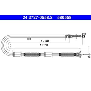 Seilzug Feststellbremse ATE 24.3727-0558.2 für Fiat Doblo