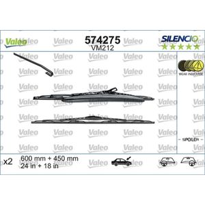 Wischblatt VALEO 574275 (5 Stk.) für Citroën Renault Peugeot C3 II Megane C2