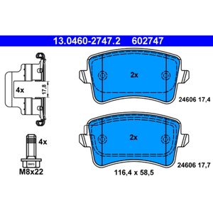 Bremsbelagsatz Scheibenbremse ATE 13.0460-2747.2 für Audi Q5