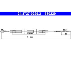 Seilzug Feststellbremse ATE 24.3727-0229.2 für BMW Z3 Roadster
