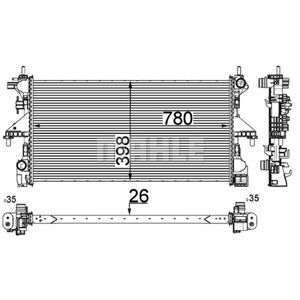 Kühler Motorkühlung MAHLE CR 808 000P für Fiat Ducato