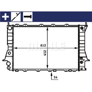 Kühler Motorkühlung MAHLE CR 413 000S für Audi 100 C4 Avant A6