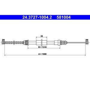 Seilzug Feststellbremse ATE 24.3727-1004.2 für Renault 4