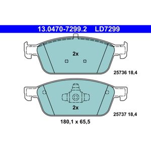 Bremsbelagsatz Scheibenbremse ATE 13.0470-7299.2 für Ford Transit Connect V408