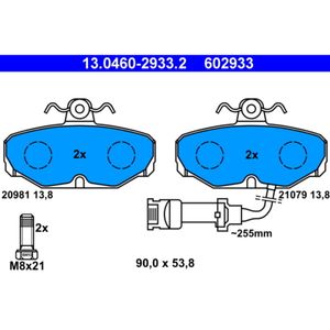 Bremsbelagsatz Scheibenbremse ATE 13.0460-2933.2 für Ford Sierra II Granada