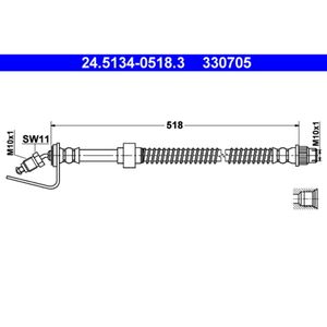 Bremsschlauch ATE 24.5134-0518.3 für Renault Opel Master II Movano A