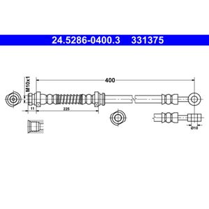 Bremsschlauch ATE 24.5286-0400.3 für Hyundai I10 I