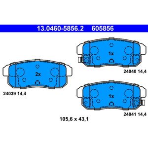 Bremsbelagsatz Scheibenbremse ATE 13.0460-5856.2