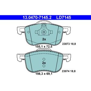 Bremsbelagsatz Scheibenbremse ATE 13.0470-7145.2 für Volvo S80 I V70 II