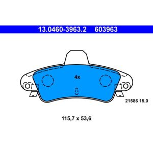 Bremsbelagsatz Scheibenbremse ATE 13.0460-3963.2 für Ford Mondeo I Cougar