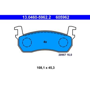 Bremsbelagsatz Scheibenbremse ATE 13.0460-5962.2