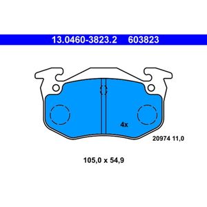 Bremsbelagsatz Scheibenbremse ATE 13.0460-3823.2 für Citroën Peugeot ZX