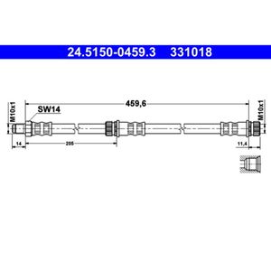 Bremsschlauch ATE 24.5150-0459.3 für Smart Forfour