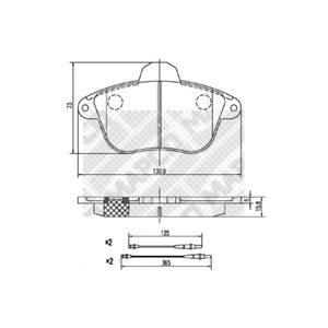 Bremsbelagsatz Scheibenbremse MAPCO 6902 für Peugeot 605