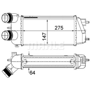 Ladeluftkühler MAHLE CI 494 000S für Citroën C3 I