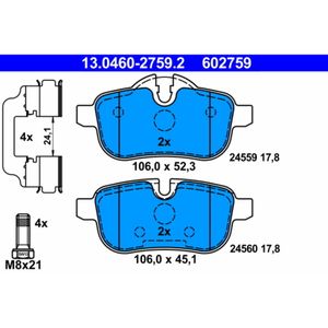 Bremsbelagsatz Scheibenbremse ATE 13.0460-2759.2 für BMW Z4 Roadster