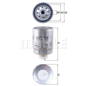 Kraftstofffilter MAHLE KC 51 für Citroën Peugeot Fiat Renault Trucks AX