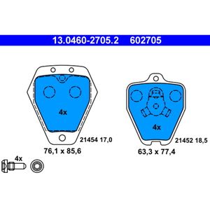 Bremsbelagsatz Scheibenbremse ATE 13.0460-2705.2 für Audi A4 B5 Avant