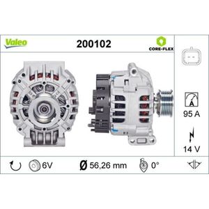 Generator VALEO 200102 für Dacia Renault Logan Sandero Express Megane I