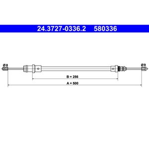 Seilzug Feststellbremse ATE 24.3727-0336.2 für Peugeot Fiat Citroën Lancia 806