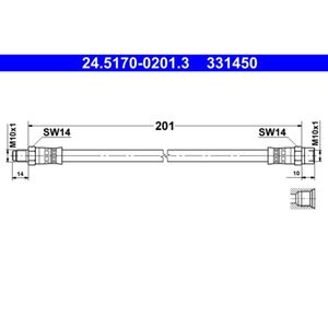 Bremsschlauch ATE 24.5170-0201.3 für BMW Steyr 3er 8