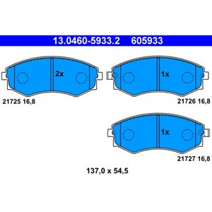 Bremsbelagsatz Scheibenbremse ATE 13.0460-5933.2 für Hyundai Daewoo Kia Lantra I