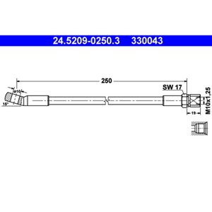 Bremsschlauch ATE 24.5209-0250.3 für Fiat 127 Fiorino 128 Familiare Panorama