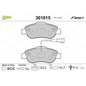 Bremsbelagsatz Scheibenbremse VALEO 301015 für Fiat Ford Panda Classic