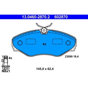 Bremsbelagsatz Scheibenbremse ATE 13.0460-2870.2 für Renault Opel Trafic II