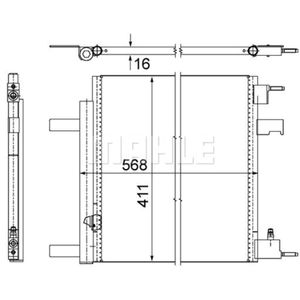 Kondensator Klimaanlage MAHLE AC 636 000P für Opel Chevrolet Astra J Caravan