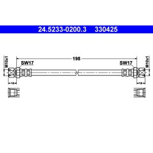 Bremsschlauch ATE 24.5233-0200.3 für Opel Saab Corsa A TR Kadett E CC Ascona C