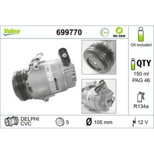 Kompressor Klimaanlage VALEO 699770 für Opel Vectra B CC Meriva A Astra G