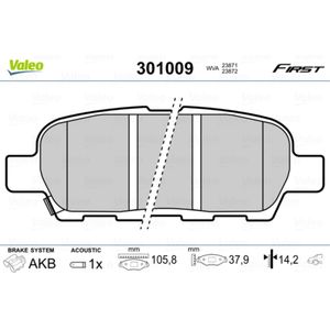 Bremsbelagsatz Scheibenbremse VALEO 301009