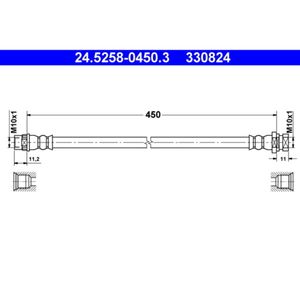 Bremsschlauch ATE 24.5258-0450.3 für Opel Renault Movano A Master II