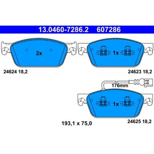 Bremsbelagsatz Scheibenbremse ATE 13.0460-7286.2 für VW Transporter T5