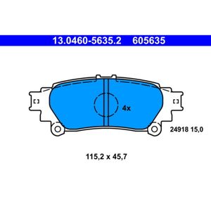 Bremsbelagsatz Scheibenbremse ATE 13.0460-5635.2 für Lexus RX