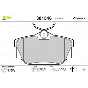 Bremsbelagsatz Scheibenbremse VALEO 301546 für Renault Opel Fiat Trafic II