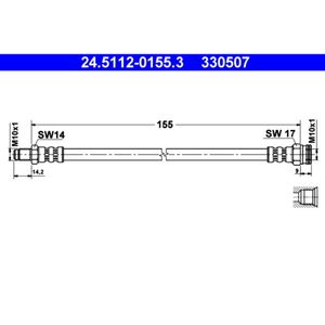 Bremsschlauch ATE 24.5112-0155.3 für Citroën Peugeot ZX