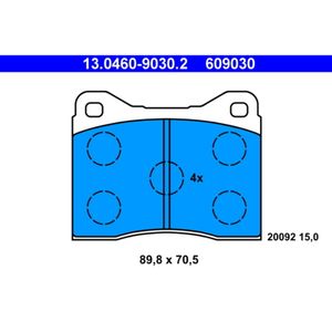 Bremsbelagsatz Scheibenbremse ATE 13.0460-9030.2 für BMW 1er