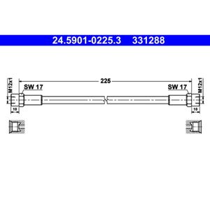 Kupplungsschlauch ATE 24.5901-0225.3 für Mercedes-Benz Puch8