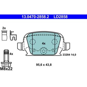 Bremsbelagsatz Scheibenbremse ATE 13.0470-2858.2 für Opel Corsa C Tigra Twintop