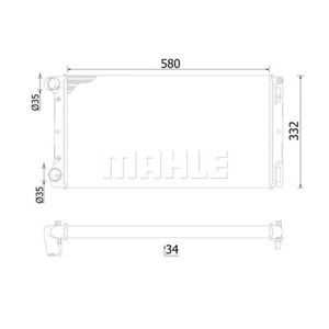 Kühler Motorkühlung MAHLE CR 125 000S für Fiat Punto