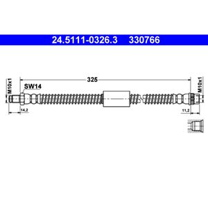 Bremsschlauch ATE 24.5111-0326.3 für Renault Opel Master II Movano A