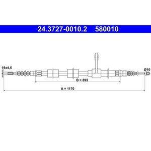 Seilzug Feststellbremse ATE 24.3727-0010.2 für Alfa Romeo 147