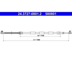 Seilzug Feststellbremse ATE 24.3727-0801.2 für Peugeot 205 I