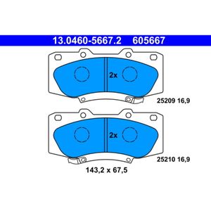 Bremsbelagsatz Scheibenbremse ATE 13.0460-5667.2